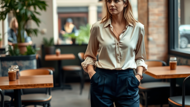 infos-escalade.be | Quel haut en soie avec un pantalon bleu marine pour un effet chic garanti ?